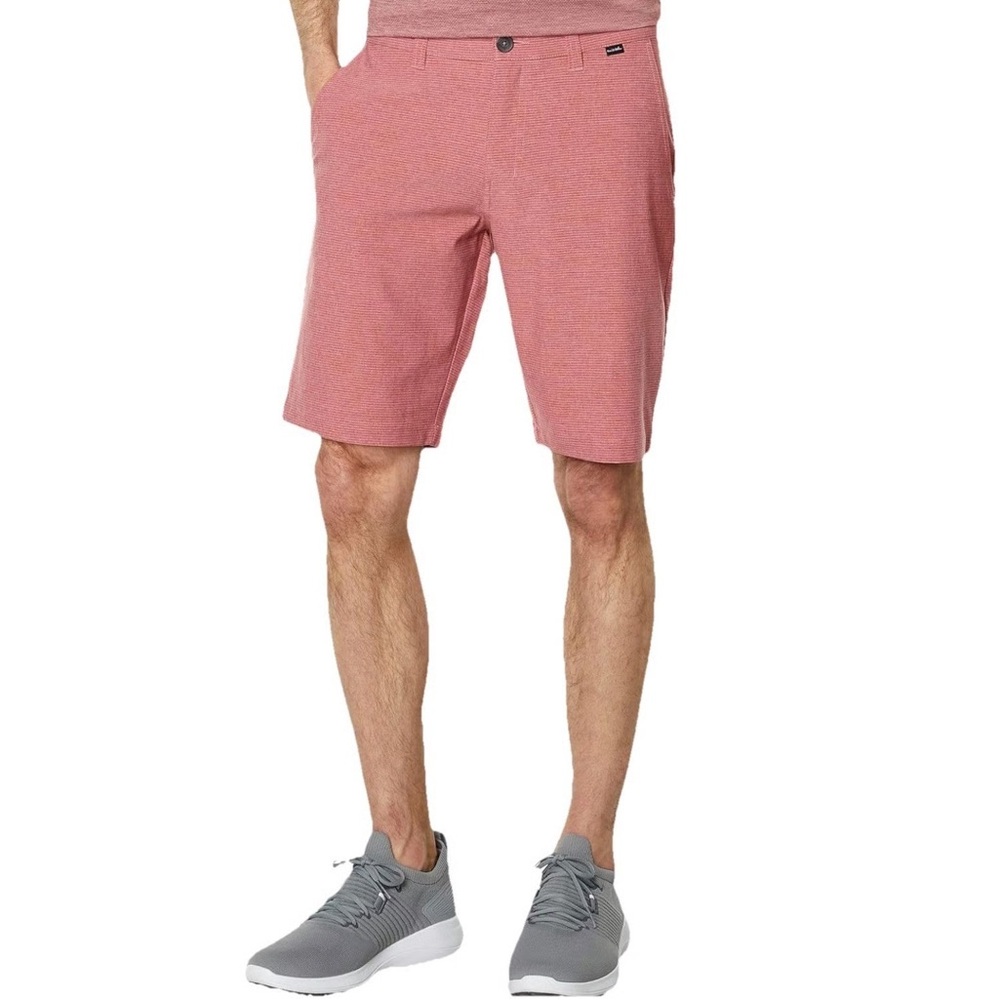 TRAVIS MATHEW Men’s Sand Harbor Heather Garnet Rose Shorts